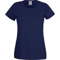 Camiseta mujer algodón cuello redondo entallada Azul S