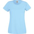 Camiseta mujer algodón cuello redondo entallada Azul S