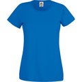 Camiseta mujer algodón cuello redondo entallada Azul XL