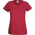 Camiseta mujer algodón cuello redondo entallada Brick Red XS