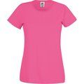 Camiseta mujer algodón cuello redondo entallada Fuchsia XS