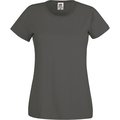 Camiseta mujer algodón cuello redondo entallada Gris XS