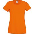 Camiseta mujer algodón cuello redondo entallada Naranja L