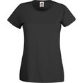 Camiseta mujer algodón cuello redondo entallada Negro L