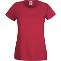 Camiseta mujer algodón cuello redondo entallada Rojo M