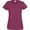 Camiseta mujer algodón cuello redondo entallada Rojo / Violeta M