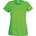 Camiseta mujer algodón cuello redondo entallada Verde S