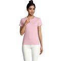 Camiseta Mujer Algodón Semi-Peinado Rosa Caramelo S