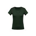 Camiseta mujer cuello de pico entallada Forest Green L