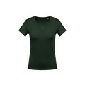 Camiseta mujer cuello de pico entallada Verde XL