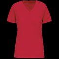 Camiseta de mujer cuello de pico Red M