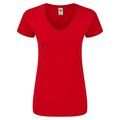 Camiseta Mujer Cuello Pico Roj L