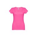 Camiseta Mujer Entallada de Algodón Escote V Rosa L