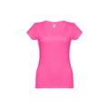 Camiseta Mujer Entallada de Algodón Escote V Rosa M