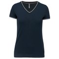 Camiseta de punto piqué mujer Azul XXL