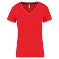 Camiseta de punto piqué mujer Red / Navy / White L