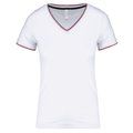 Camiseta de punto piqué mujer White / Navy / Red M