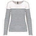 Camiseta a rayas de manga larga White / Navy Stripes L