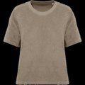 Camiseta de rizo para mujer corte oversize Cream Coffee XS