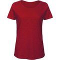 Camiseta  sencilla para mujer de algodón orgánico Rojo M