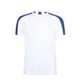 Camiseta técnica blanca con franja de color Azul S