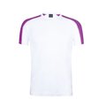 Camiseta técnica blanca con franja de color Fucsia L