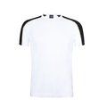 Camiseta técnica blanca con franja de color Negro XXL