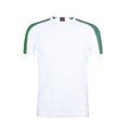 Camiseta técnica blanca con franja de color Verde XXL