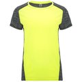 Camiseta Técnica Mujer Doble Tejido Bicolor AMARILLO FLUOR/NEGRO VIGORE L