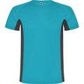 Camiseta técnica de poliéster TURQUESA/PLOMO OSCURO 4