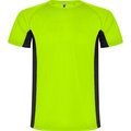 Camiseta técnica de poliéster VERDE FLUOR/NEGRO 2XL