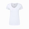 Camiseta V-Neck Entallada Algodón Mujer Bla XS