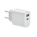 Cargador Enchufe USB 18W 2 Puertos UE Blanco