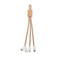 Cable de Carga 3 en 1 de Corcho Beige