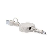 Cable Cargador USB/C Extensible en Caña de Trigo Natural