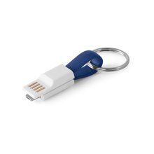 Cable USB llavero con conector 2 en 1 Azul Royal