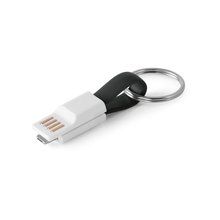 Cable USB llavero con conector 2 en 1 Negro