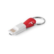 Cable USB llavero con conector 2 en 1 Rojo