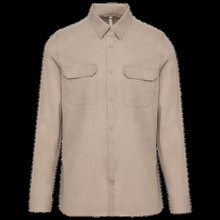 Camisa con 2 bolsillos parche Beige S