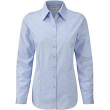 Camisa ajustada manga larga mujer Azul L