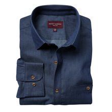 Camisa de algodón entallada Azul 15.5 UK