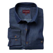 Camisa de algodón entallada Azul 16.5 UK
