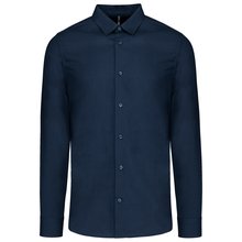 Camisa algodón para hombre entallada Azul L