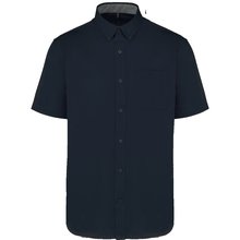 Camisa de algodón manga corta hombre Azul 3XL