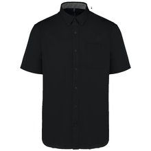 Camisa de algodón manga corta hombre Negro L