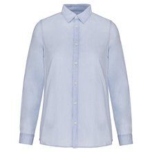 Camisa de algodón orgánico mujer Azul L