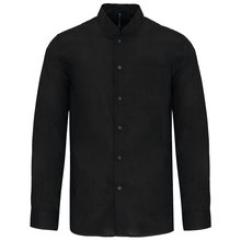 Camisa cuello mao hombre Negro 4XL