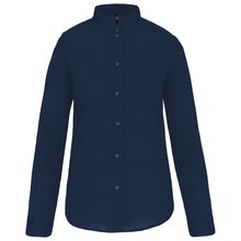 Camisa cuello mao de mujer Azul M