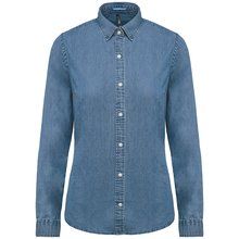 Camisa Denim algodón para mujer Chambray Blue XS