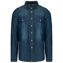 Camisa denim manga larga Azul L